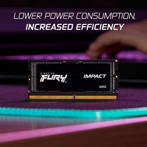 Image of Kingston FURY Impact 32GB (2x16GB) 6400MT /s CL38 DDR5 SODIMM | Intel XMP 3.0 | Plug N Play | Laptop Memory | Kit of 2 | KF564S38IBK2-32