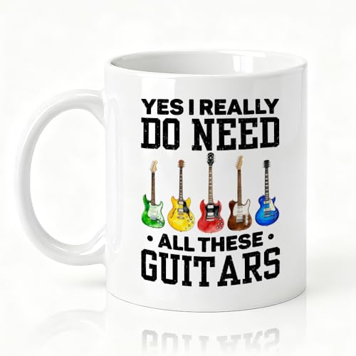 Taza de cerámica con diseño de guitarra 11 oz miniatura 1