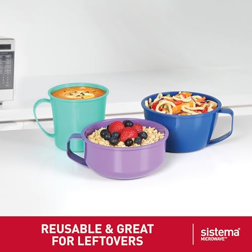 Miniatura 5 de Sistema Recipientes Para Microondas Taza Para Sopa Para Microondas, Bol Para Gachas Y Bol Para Fideos Recipientes Para Microondas Con Válvulas De Liberación De Vapor Sin Bpa 3 Unidades