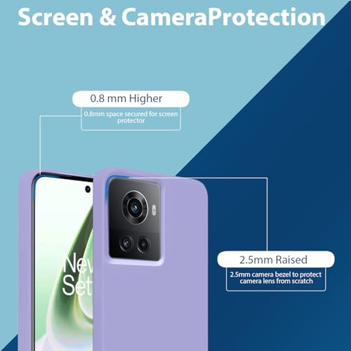 Image of LIRAMARK Liquid Silicone Soft Back Cover Case for OnePlus 10R 5G / 1+10R 5G (Lavender)