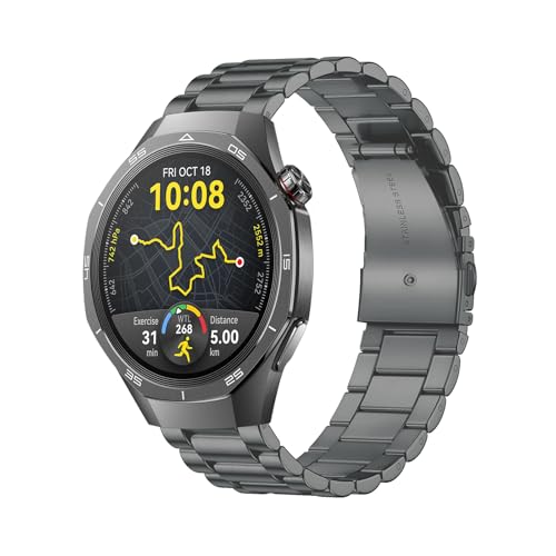 MiRowy   Correa de metal para Huawei Watch GT 6/GT 6 Pro/GT 5/GT 5 Pro/GT 4/GT 3/GT 2 Pro/GT 2 (46 mm), color gris