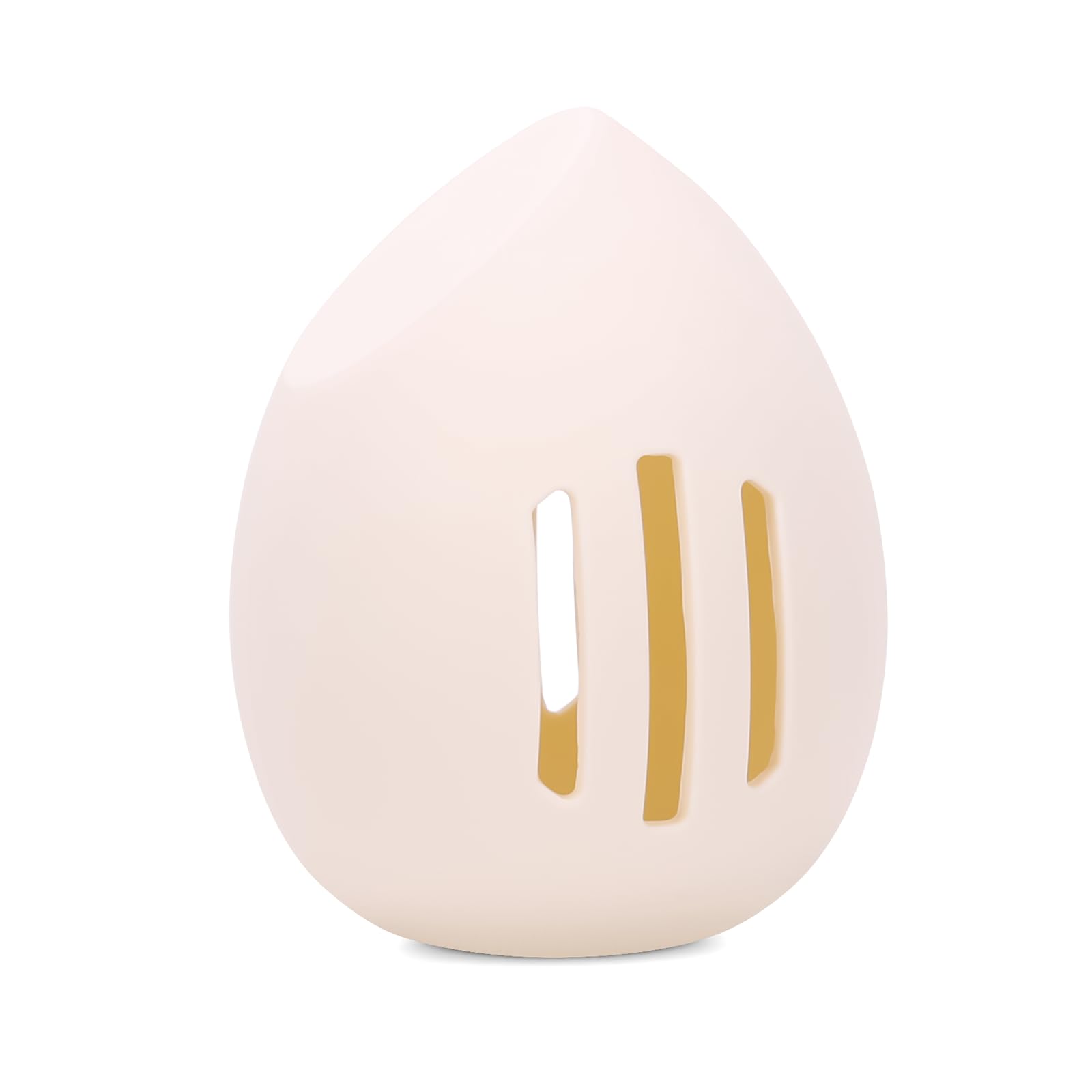 Peboms Makeup Sponge Holder,Double-sided 3-line Vented Silicone Beauty Blender Cover for Travel, Fit All Sponges (1pack white)