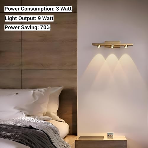 Image of FILLISKA LED Mirror /Picture /Vanity Light with Warmwhite Light and Luxurious Gold Finish (9 Watt Luxurious Gold-8672)(2 Year Warranty)
