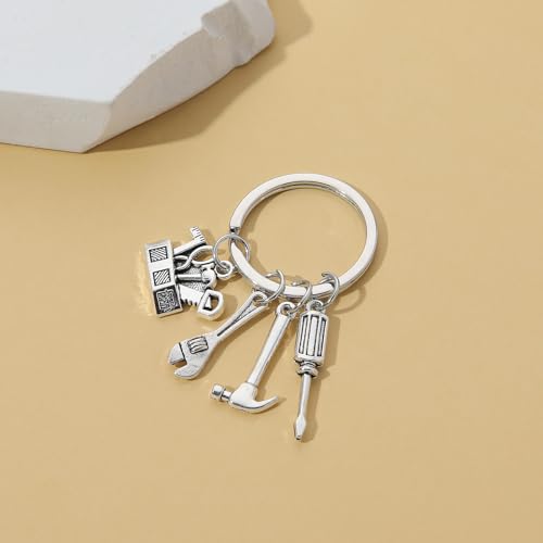 PHAETON 20PCS Toolbox Pendant Keychain Screwdriver Pendant Keychain Wrench Pendant Keychain Hammer Pendant Keychain for Dad, Father’s Day Birthday Gifts - Thumbnail 4