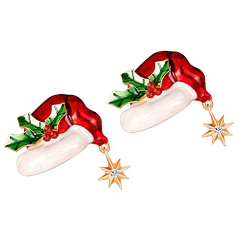 KESYOO 2 PeÃ§as de Broche de Natal Com ChapÃ©u de Papai Noel Mulheres Meninas Com Broche de Peito Co