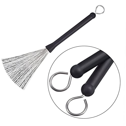Baquetas con cepillos de acero para percusión acústica miniatura 3