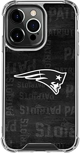 Skinit Clear Phone Case Compatible with iPhone 13 Pro - Officially Licensed NFL New England Patriots Black & White Design