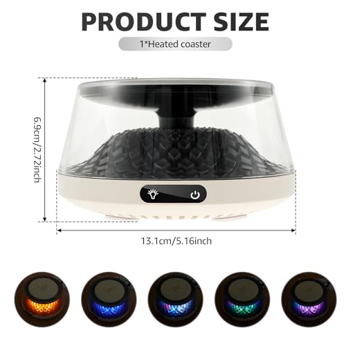 KTZCTPCA Creative Volcano Coffee Mug Warmer, 4 Temp Settings Coffee Cup Warmer, Ceramic Cup Glass Cup Volcano Warmer Mug Heater, Electric Beverage Warmer, Coffee Warmer Plate for Tea Milk (White)