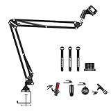 Microphone Arm,Aokeo AK-35 Microphone Desk Stand-Microphone Suspension Boom Scissor Arm Stand For Blue Yeti,Blue Snowball iCE,QuadCast,Elgato