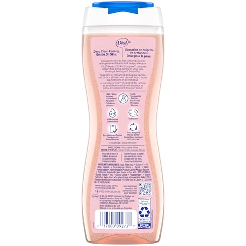 Image of Dial Body Wash, Exfoliate & Restore Himalayan Salt, 16 Fl Oz, Hydraclean Complex & Vitamin E, Gentle, Leaves Skin Feeling Nourished, Dermatologist-Tested, No Parabens & Sulfates,(Pack of 8)