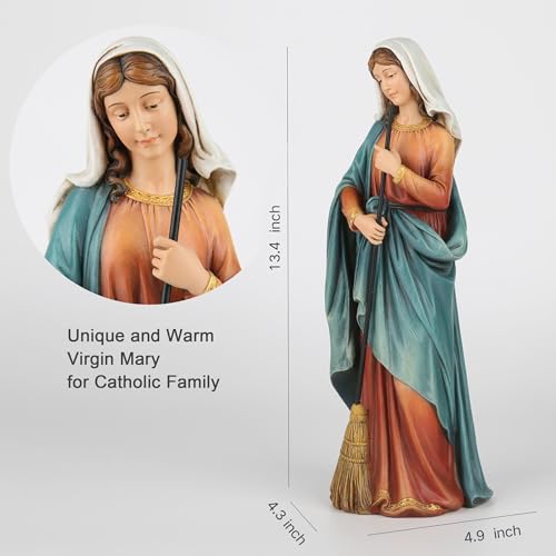 Estatua Católica de la Virgen, 13.4 pulgadas de altura miniatura 4