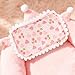 Mini Bed Sofa for 17cm/6.69in Doll, Cute Small Crib Bed Doll Quilt and Pillow Soft Furniture Bedroom Accessory for 17cm Collectors Toy DIY Decoration Display Gifts (Pink Cherry)
