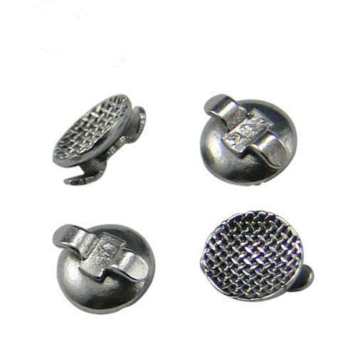 Miniatura 2 de Paquete de 10 soportes de ortodoncia dental sino, botones linguales, ojales de alas dobles, 10 unidades (alas dobles (redonda))