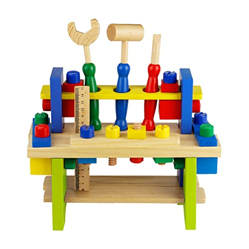 Nuheby Werkzeug Werkzeugkoffer Werkbank Kinder Holzspielzeug 42 Stück Multifunktionale Spiel-Werkzeugkasten für kleine Erfinder aus Holz Pädagogisches Spielzeug ab 3 4 5 6 Jahre Jungen Mädchen 1 Nuheby Werkzeug Werkzeugkoffer Werkbank Kinder Holzspielzeug 42 Stück Multifunktionale Spiel-Werkzeugkasten für kleine Erfinder aus Holz Pädagogisches Spielzeug ab 3 4 5 6 Jahre Jungen Mädchen