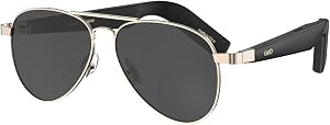 GetD Smart Glasses AI Real-time Translation with 147 Languages Smart Nylon Polarized Sunglasses Round Lens Bluetooth Aviator Glasses