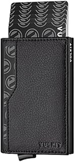 VULKIT Card Holder with ID Window Pop Up Cards Slim Leather Wallet RFID Protection Up to 12 Cards Card Case