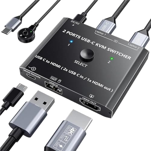 Switch KVM USB C 4K 60Hz pour partager un écran entre deux ordinateurs - 2