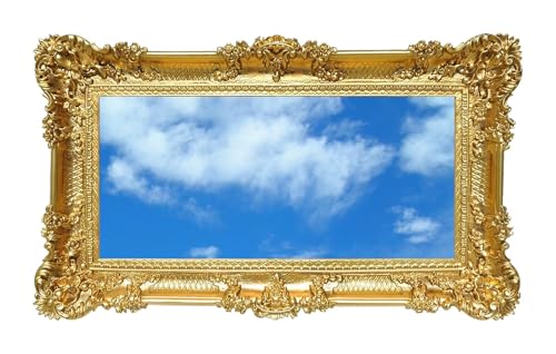 Espejo dorado grande con marco de estilo barroco falso vintage, 96 x 56 cm