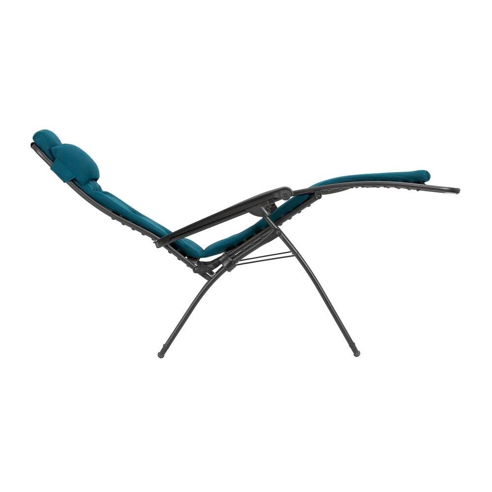 Lafuma - Fauteuil Relax matelassé Zéro Gravité | Fabriqué en FRANCE - Garantie 5 ans - Bleu - Maintien ferme de tout le dos, Matelas grand confort 3 épaisseurs 3D mesh ultra