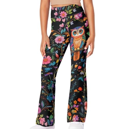 Image of Girls Flare Leggings 5-14T Cute Bell Bottoms for Girl Yoga Pants for Gym