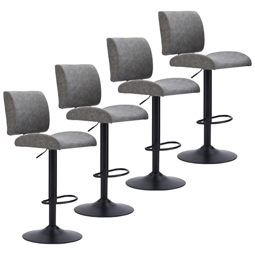 Image of FIRAVOE Swivel Kitchen Bar Stools Set of 4, Adjustable Height 25 inch-34 inch