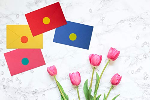 120 Blank Cards With Envelopes & Stickers | 4" X 6" Bulk Boxed Set Of All Occasions Colored Notecards | Rainbow Assortment Of Plain Color Cardstock Ideal For Card Making And Kids Stationary Set #TOP6