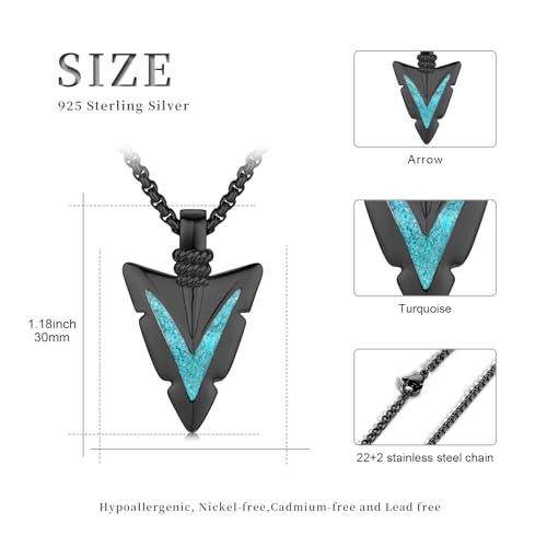 Arrowhead Necklace 925 Sterling Silver Arrow Pendant Necklace Jewelry Gifts for Men Women4