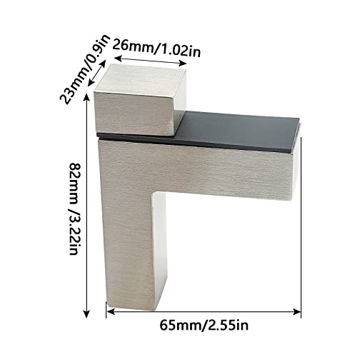 Augiimor 2Pcs Adjustable Glass/Wood Shelf Bracket, Brushed Nickel Wall Mount Shelf Bracket Holder, For 3-28Mm Thick Shelve, Working Load Limit: 44Lbs (Brushed Nickel, Small) #TOP3