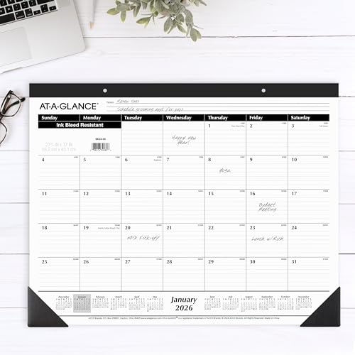 image for AT-A-GLANCE 2026 Desk Calendar, Desk Pad, Monthly, 21-3/4