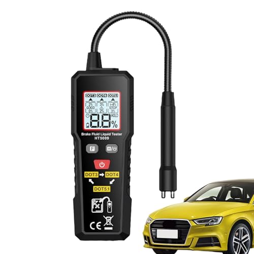 Vriusi Détecteur d'humidité, testeur de liquide de frein | testeur de liquide de frein portable pour voiture,Analyseur d'humidité de fluide hydraulique de remplacement avec sonde flexible pour