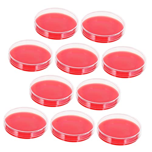 CIYODO 10pcs Agar Plate Labs Growth Medium Agar Medium Petri Dishes with Agar Lab Petri Dishes Agar Petri Dish Petri Dish with Lid Labs Petri Plate Agar Plates or Red