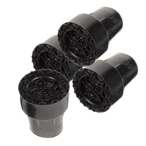 TOVINANNA 4pcs Cane Tip PVC Resin Cane Foot Covers Walking Sticks Shock Absorbing Black Replacement Cane Tips