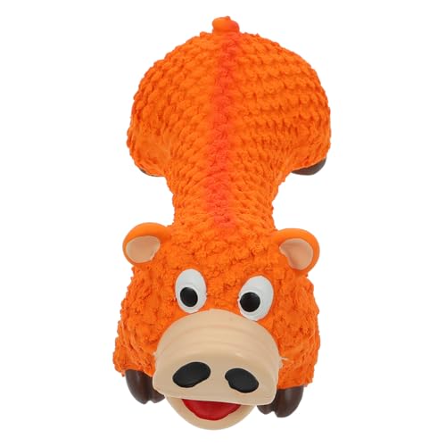 Kisangel Giocattolo per Cani Forma di Maialino Giocattolo Interattivo Masticare per Cuccioli e Cani di Taglia Piccola e Stimola Gioco e La Masticazione Colore Arancione