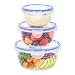 3Pack Baby Round Mixing Bowl Set, Nesting Bowls for Food Prep, Plastic Storage Mixing Bowls with Locking Lids, Serving Salad Bowl with Lid, BPA-FREE, Microwave Safe Containers