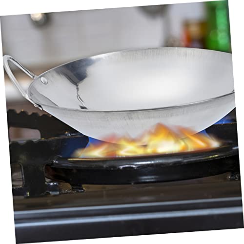 Wok de acero inoxidable con doble asa 2 piezas miniatura 6