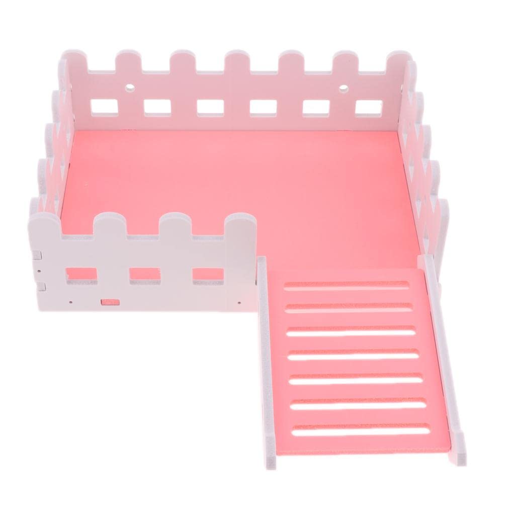 LOOM TREE® 1 Pc Small Pet Hamster Hedgehog Parrot Wooden Ladder Platform Fence Pink | Small Animal Supplies | Exercise & Toys-image-44