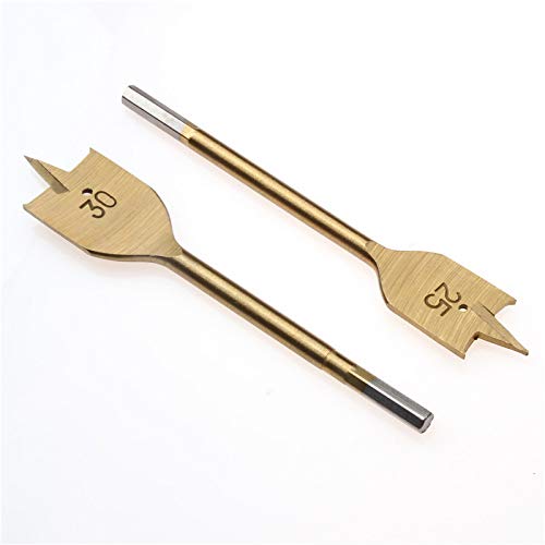 1PCS Spade Drill Bit Set Wood Boring Drill Bit- Paddle Flat Bits, Hole Cutter, Woodworking,30mm Titanium-Gold