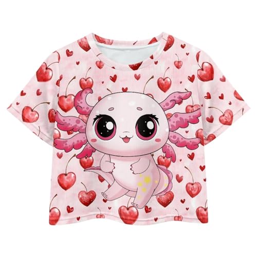 Image of Kids Crop Top Short Sleeve T-Shirts for Girls Size 5-14