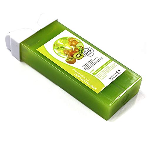 100g Professional Roll-On Refillable Hot Depilatory Heater Wax Waxing Hair Removal Cream, Aloe, Lemon Taste Choose (Kiwi)