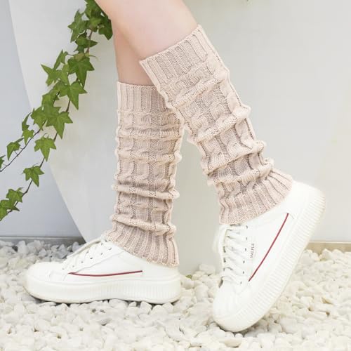 Womens Leg Warmers Winter Warm Knit Long Boot Socks Slouch Knee High 80s for Party4
