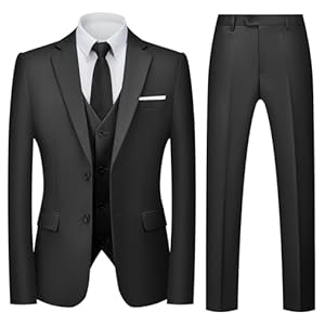 Men Suits 3 Piece Slim Fit Two Buttons Wedding Formal Tuxedo Blazer Jacket Waistcoat Pants