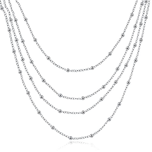 Collier perles multilignes de 18 pouces pour briller en soirée