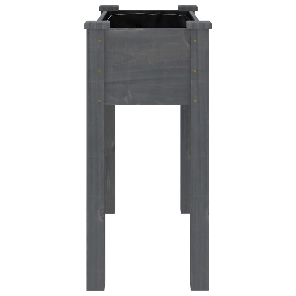 Pflanzkübel mit Einsatz Grau aus massivem Tannenholz 71x37x76 cm, Blumentopf mit Abflussloch für Balkon, Terrasse und Garten, Indoor Outdoor Balkonkasten mit Bewässerung und Deko