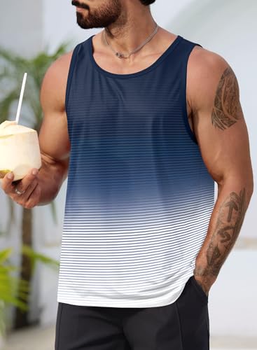 Image of VOGSTART Mens Hawaiian Beach Tank Tops Summer Vacation Muscle Top Graphic Sleeveless Shirts (S-3XL)