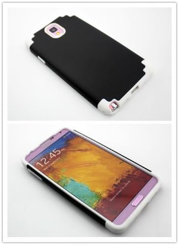 Nine States Bicolour 2 in 1 Removable Hybrid Cover Case with Inner Soft Silicone Case and Hard Plastic Outter Shell for Samsung Galaxy Note3 NoteIII N9000 Colour Varies Black and White