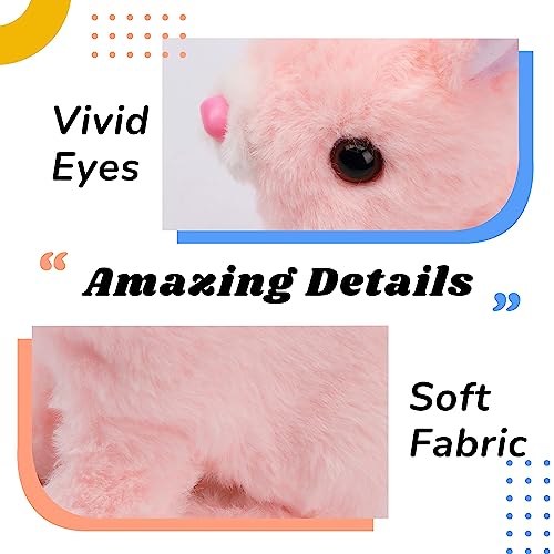 KASTWAVE Interactive Electronic Pet, Hopping Rabbit Plush Bunny Toy with Sounds Movements Animated Walking Wiggle Ears Twitch Nose Gift for Toddlers Birthday, Stuffed Animal Electric Gift