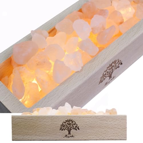 Image of Himalayan Salt Lamp Diffuser - 300g Pink Salt with Wood Base, USB Powered, Warm Light for Aromatherapy, Relaxation, Meditation, Home Decor, Gifts