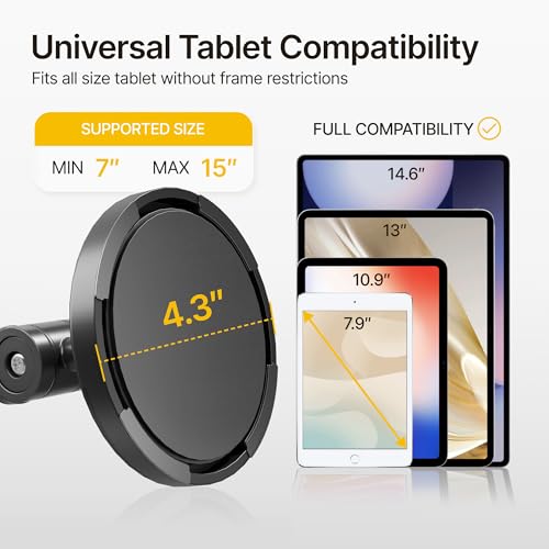 Image of monTEK Anti-Theft Tablet Wall Mount Kiosk, Security Lock, Frameless, Black | Universal compatibility with Fit 7 inch-15 inch Screen Size, Compatible with Ipad Series and Samsung Tab, Frameless Design, Black