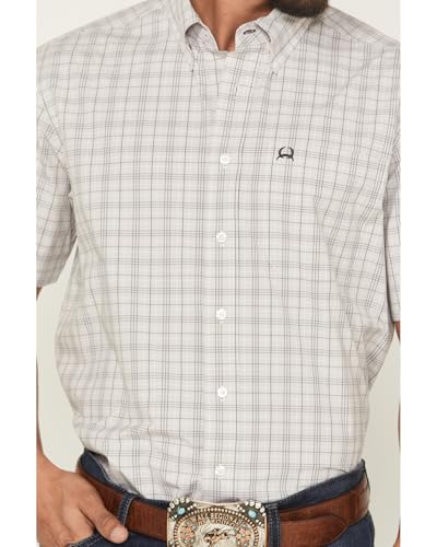 Cinch Men's White Plaid Arenaflex Short Sleeve Shirt3