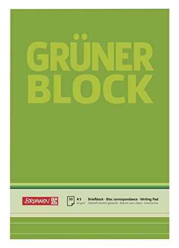 Brunnen 1052437 - Blocco Per Lettere, Formato A5, A Righe, 50 Fogli, 60 G/M²